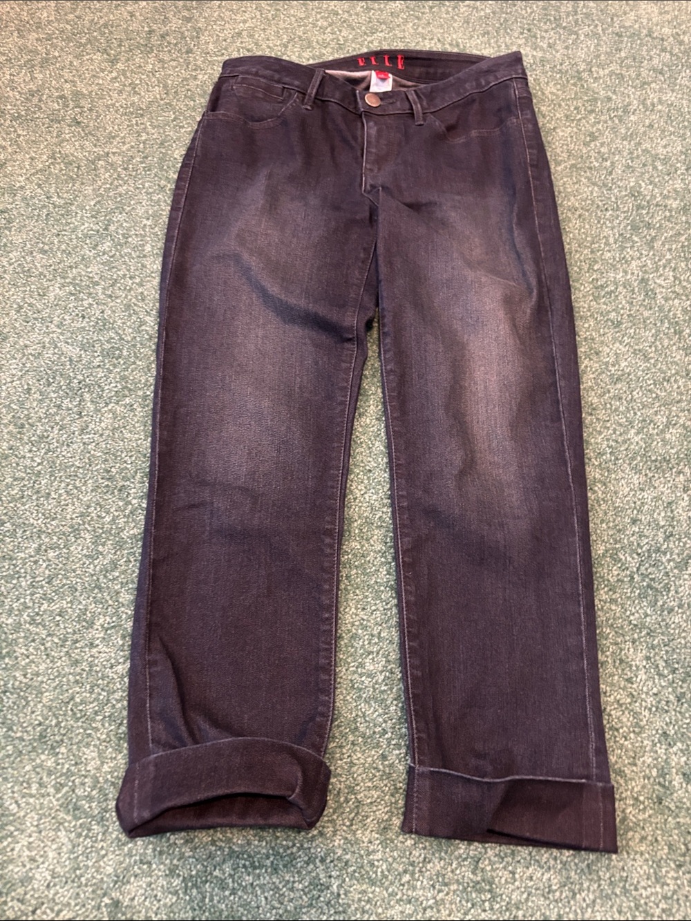 Elle Dark Wash Roll Hem Ankle Jeans Size 4 EUC 29x24